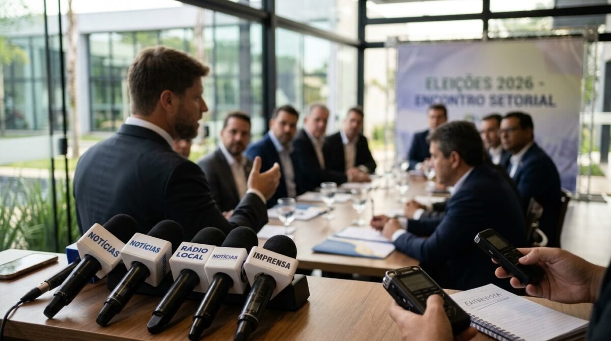 Eleições 2026 no Paraná: Requião Filho concede entrevistas e se reúne com empresários no norte do estado