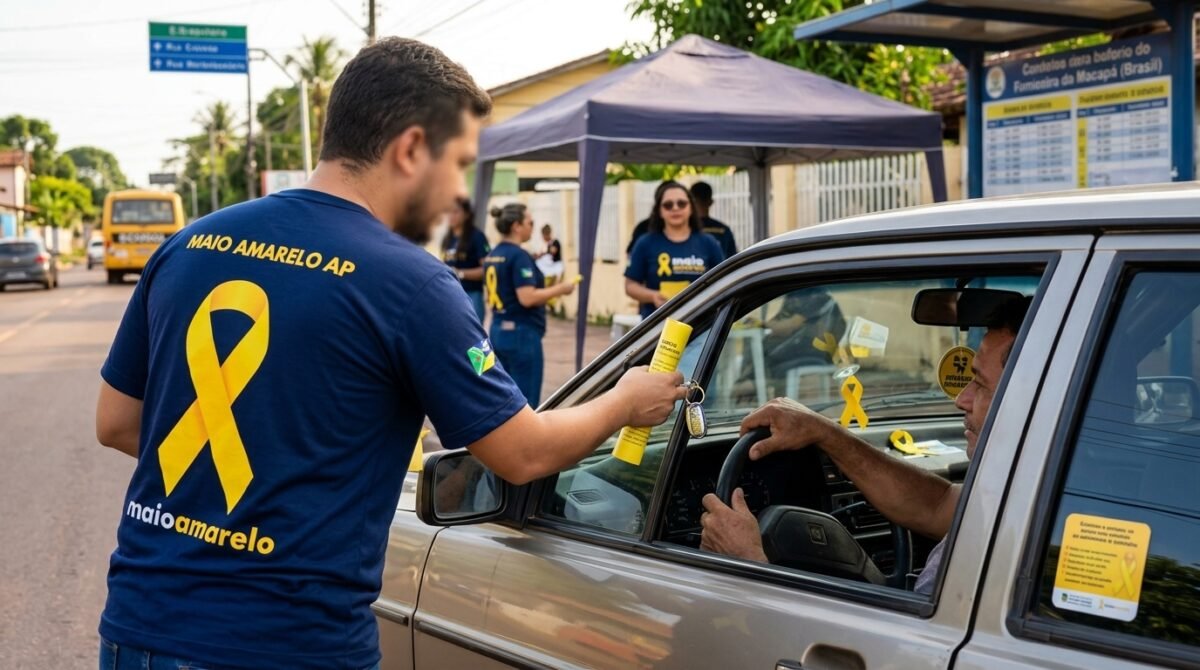 ‘Maio Amarelo’ tem ações em escolas e ruas para prevenir acidentes no trânsito no AP