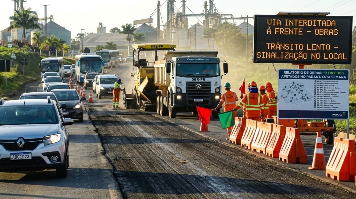 Obras vão bloquear 19 trechos de rodovias do Paraná nesta semana; veja quais