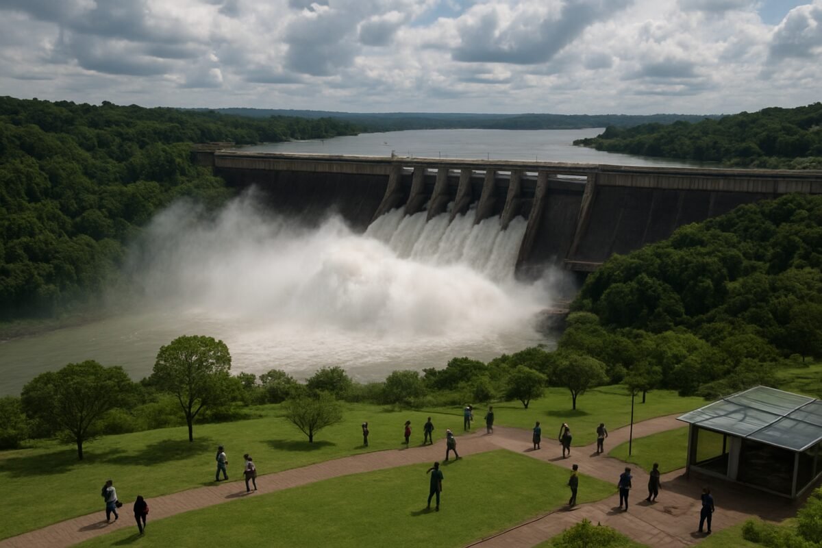 VÍDEO: Itaipu abre duas calhas do vertedouro e libera volume de água quase nove vezes maior que a média das Cataratas do Iguaçu